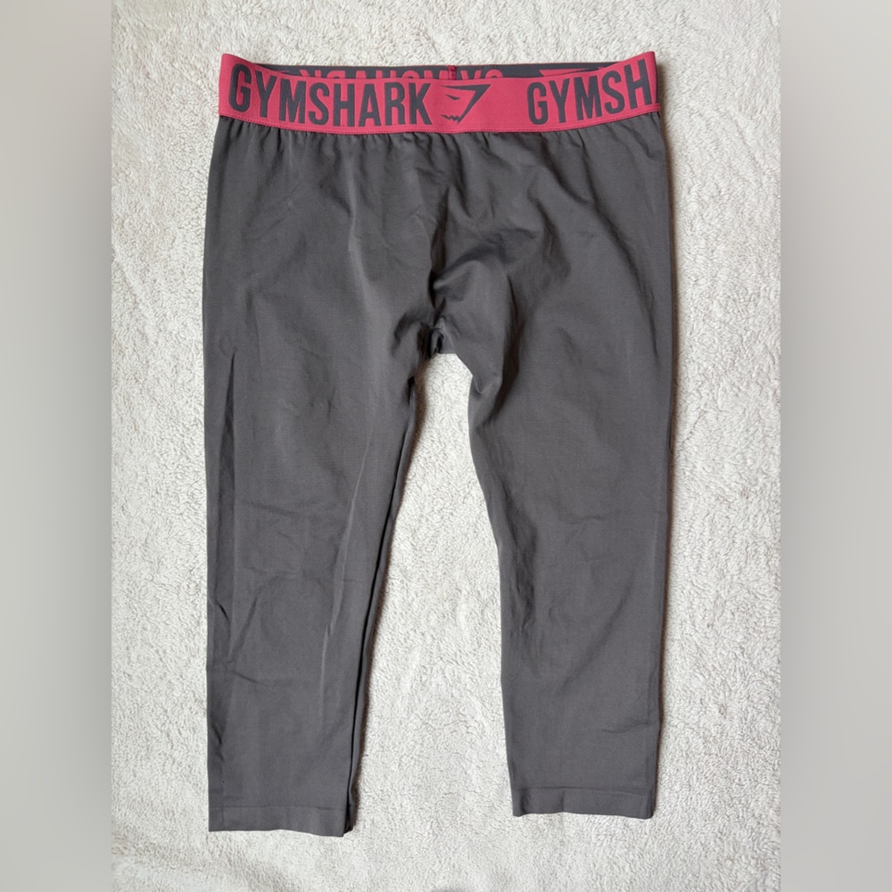 Gymshark Seamless Cropped Leggings with Pink Waistband Women Size Large